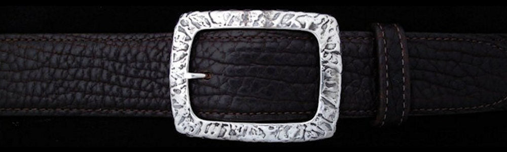 #0494 RIVER TEXTURED CLASSIC GARRISON Single Buckle for 1 1/2" belts $375 - Santa Fe Buckle Company