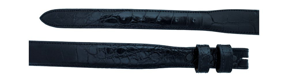 1" tapered to 1 ¼" Black Alligator Belt $285 - Santa Fe Buckle Company