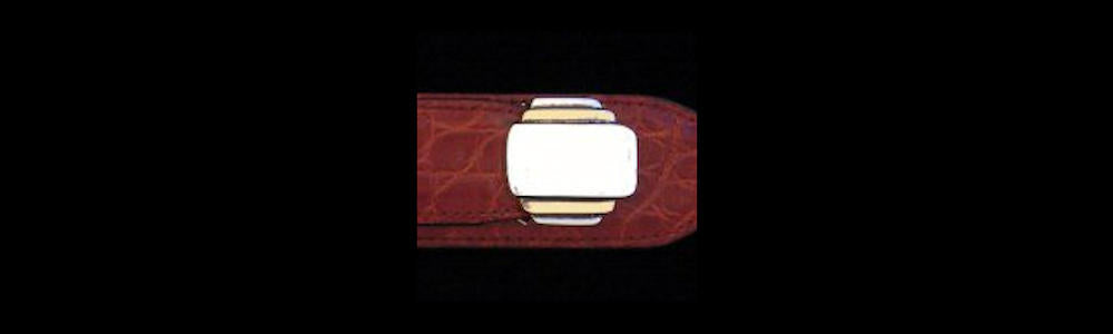 #0133G JETSON Buckle Set for 1" belts with 14k Gold Overlay priced from $550.00 for the single buckle to $1195.00 for the 4 pc set. Extra tips are available for $235.00 - Santa Fe Buckle Company