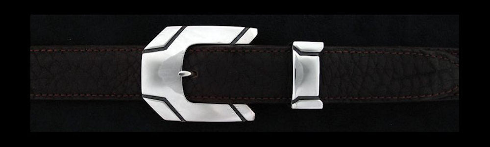 #0144 METRO Buckle Set for 1" belts from $200.00 for the single buckle to $490.00 for the 4 pc set. Extra tips are available for $100.00 - Santa Fe Buckle Company