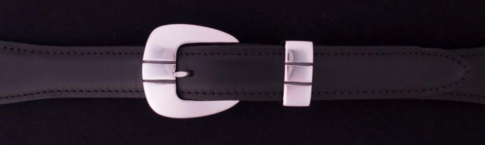 #0153 PARALLELS Buckle Set for 1" belts from $180.00 for the single buckle to $445.00 for the 4 pc set. Extra tips are available for $95.00 - Santa Fe Buckle Company