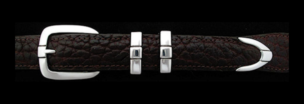 #0175 PARALLEL DOUBLE KEEPER Buckle Set for 1" belts from $100.00 for the single buckle to $275.00 for the 4 pc set. Extra tips are available for $70.00 - Santa Fe Buckle Company