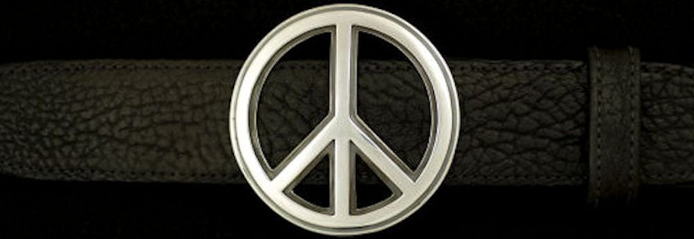 #0186 PEACE BUCKLE Single Piece for 1 1/2" belts $295.00 - Santa Fe Buckle Company