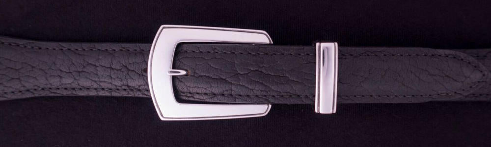 #0187 ELEGANT Buckle Set for 1" belts from $160.00 for the single buckle to $395.00 for the 4 pc set. Extra tips are available for $85.00 - Santa Fe Buckle Company
