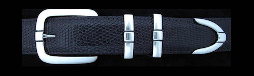 #0191 PARALLEL DOUBLE KEEPER Buckle Set for 1 1/4" belts from $160.00 for the single buckle to $395.00 for the 4 pc set. Extra tips are available for $95.00 - Santa Fe Buckle Company