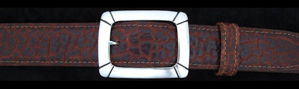 #0193 CLASSIC GARRISON with OVERLAY Single Buckle for 1 1/4" belts  $295.00 - Santa Fe Buckle Company