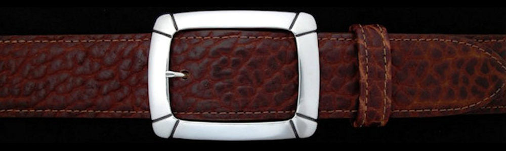 #0195 CLASSIC GARRISON with OVERLAY Single Buckle for 1 1/2" belts $385.00 - Santa Fe Buckle Company