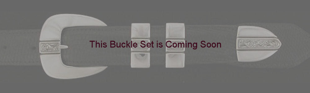 #0853C CENTER ENGRAVED PARALLELS  Buckle Set for 1" belts - Santa Fe Buckle Company