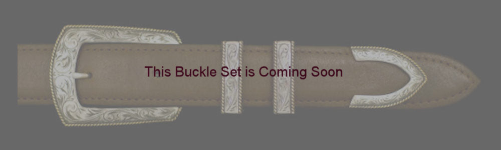 #0889G  ENGRAVED ELEGANT WITH GOLD ROPE Buckle Set for 1" belts - Santa Fe Buckle Company