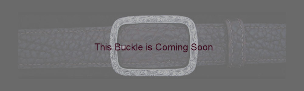 #0897 ENGRAVED SKINNY GARRISON Single Buckle for 1 1/4" Belts - Santa Fe Buckle Company