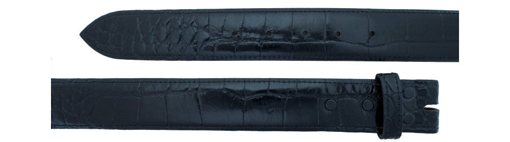 1 1/2" Straight Black Alligator Belt $310 - Santa Fe Buckle Company