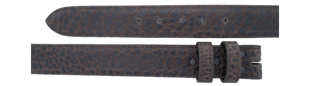 1 1/4" Straight Chocolate Bison Belt $95 - Santa Fe Buckle Company