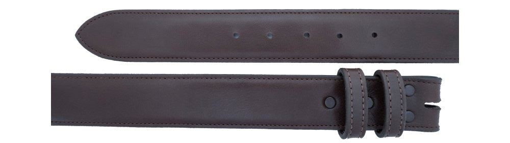 1 1/2" Straight Chocolate Calf Belt $90 - Santa Fe Buckle Company