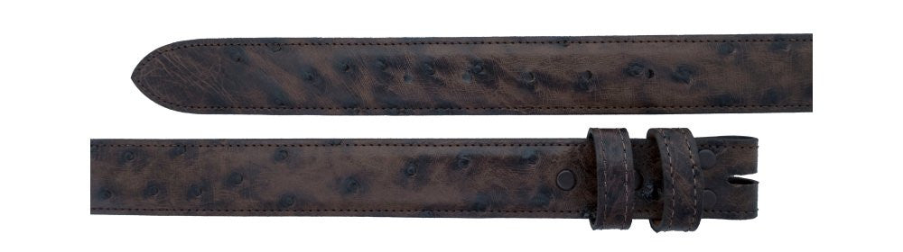 1 1/4" Straight Sienna Ostrich Belt $195 - Santa Fe Buckle Company