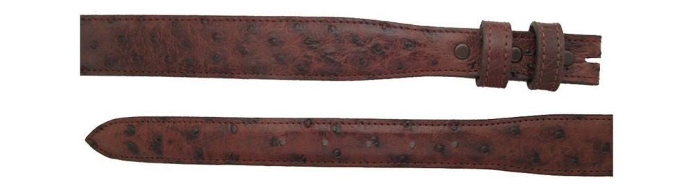3/4" tapered to 1 ¼" Sienna Ostrich Belt $195 - Santa Fe Buckle Company
