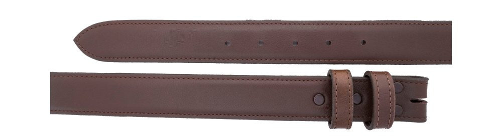 1 1/4" Straight Chocolate Calf Belt $90 - Santa Fe Buckle Company
